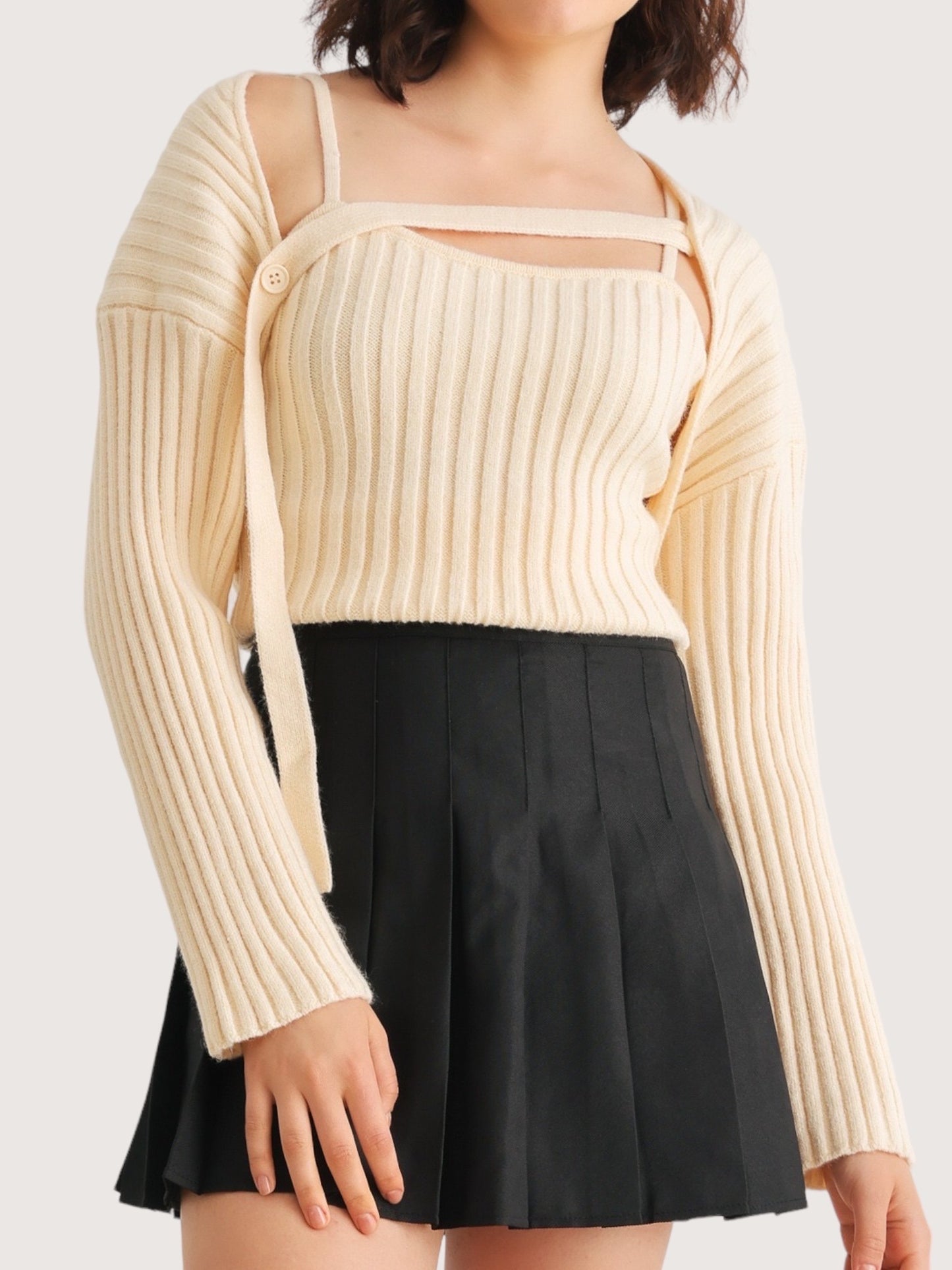 Ribbed Knit Sweater Set