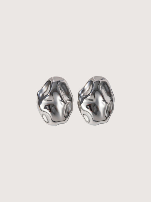 Textured Stud Earring | Silver