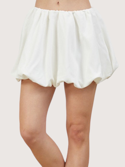 Bubble Hem Skirt | White