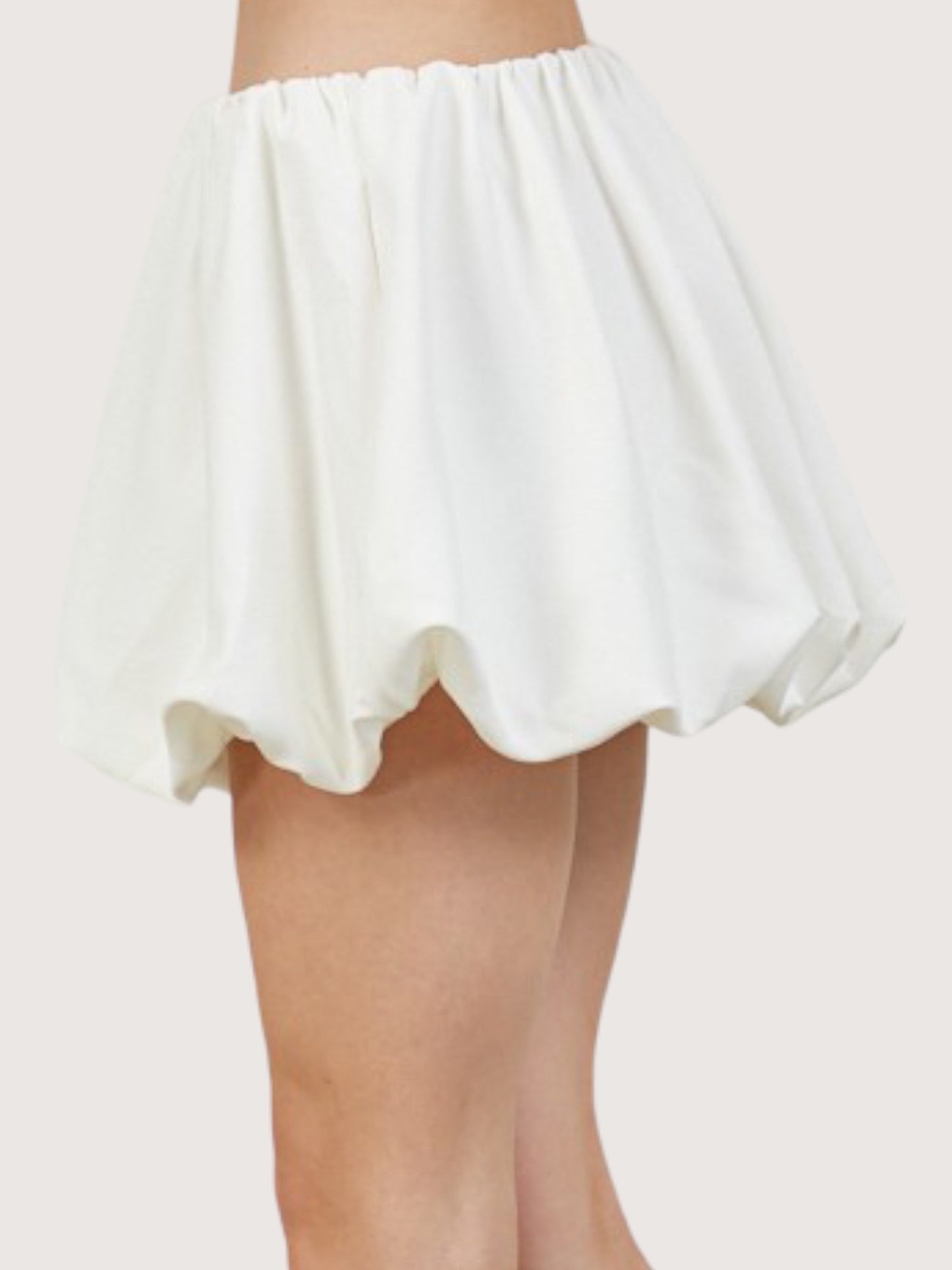 Bubble Hem Skirt | White