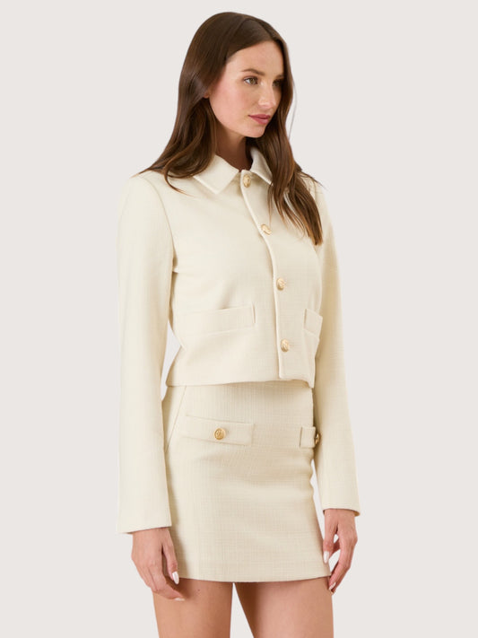 Gold Button Tweed Skirt