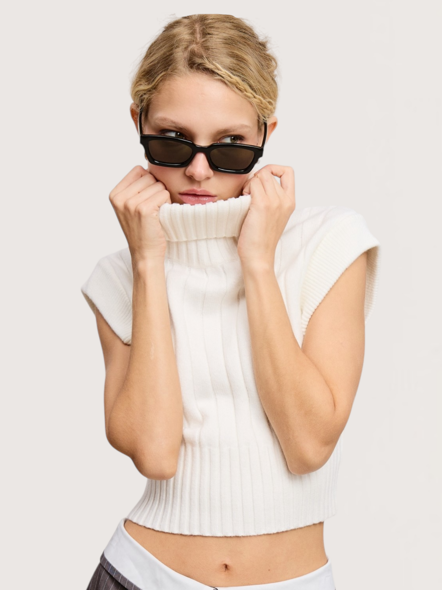 Cropped Sweater Top | Ivory