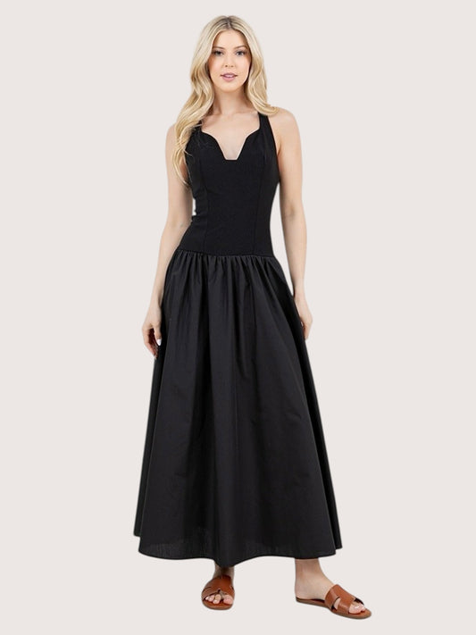 Plunging Neckline Maxi Dress