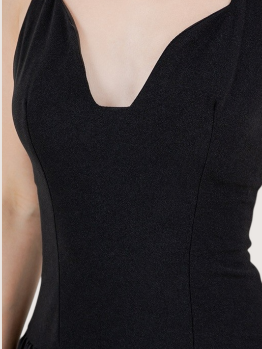 Plunging Neckline Maxi Dress