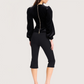 Velvet Trim Capri Pant