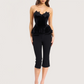 Velvet Trim Capri Pant