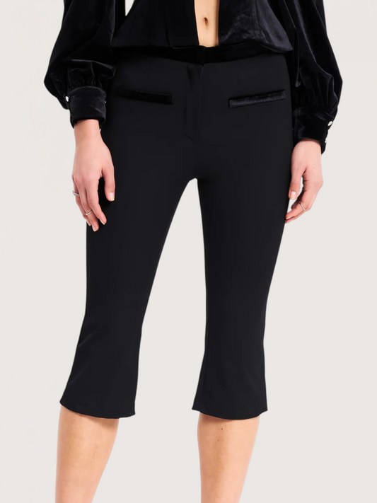 Velvet Trim Capri Pant