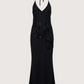 Floral Beaded Halter Dress
