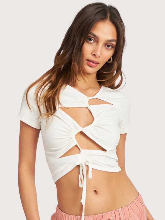 Tie Cut Out Top (7963383759066)